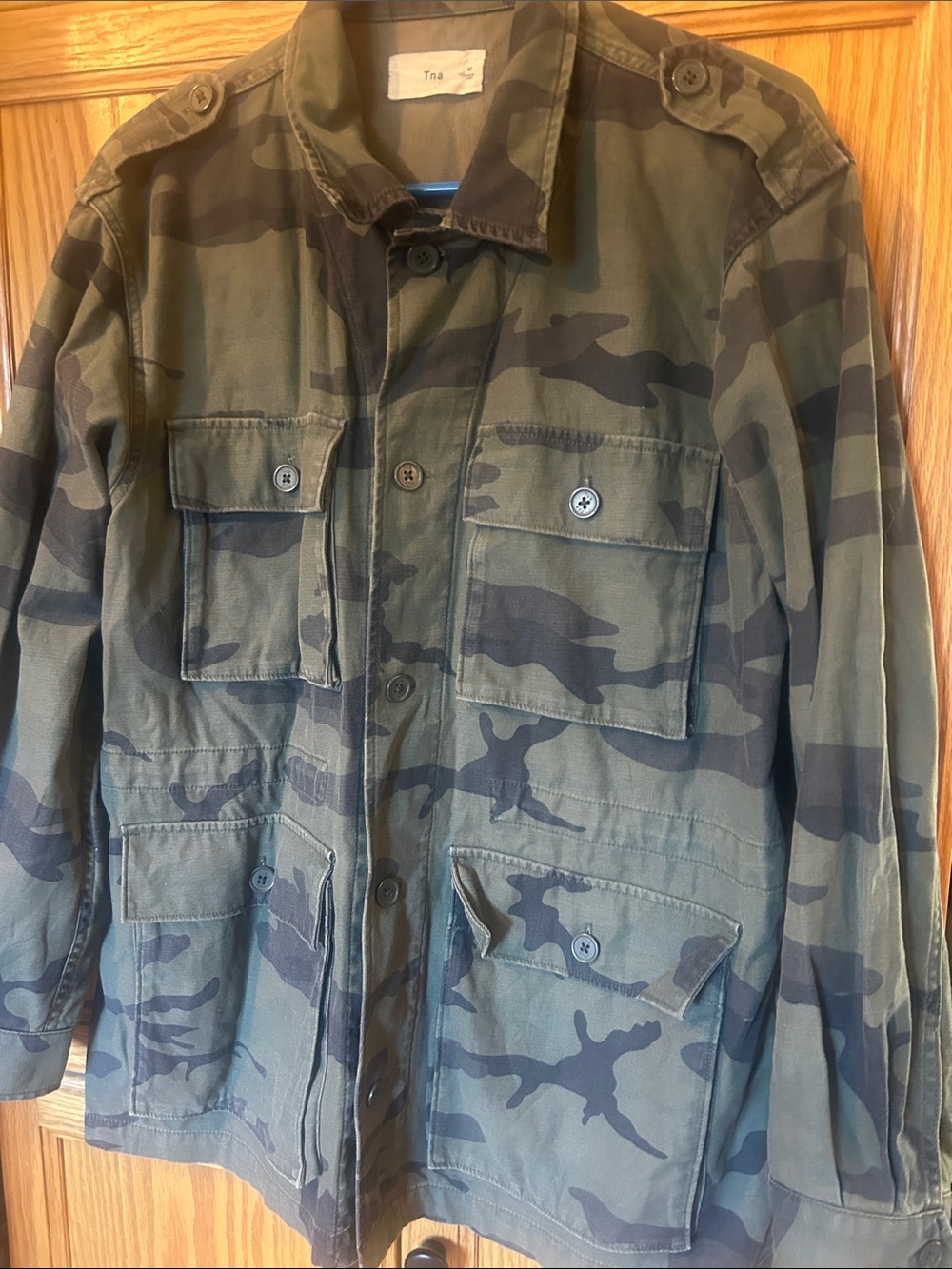 TNA Olive and Dark Green Camouflage Military Field Jacket